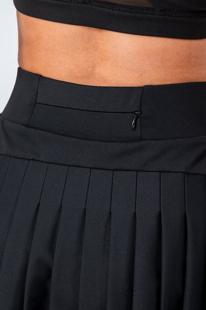 High Waist Pleated Active Skirt With Leg Pocket