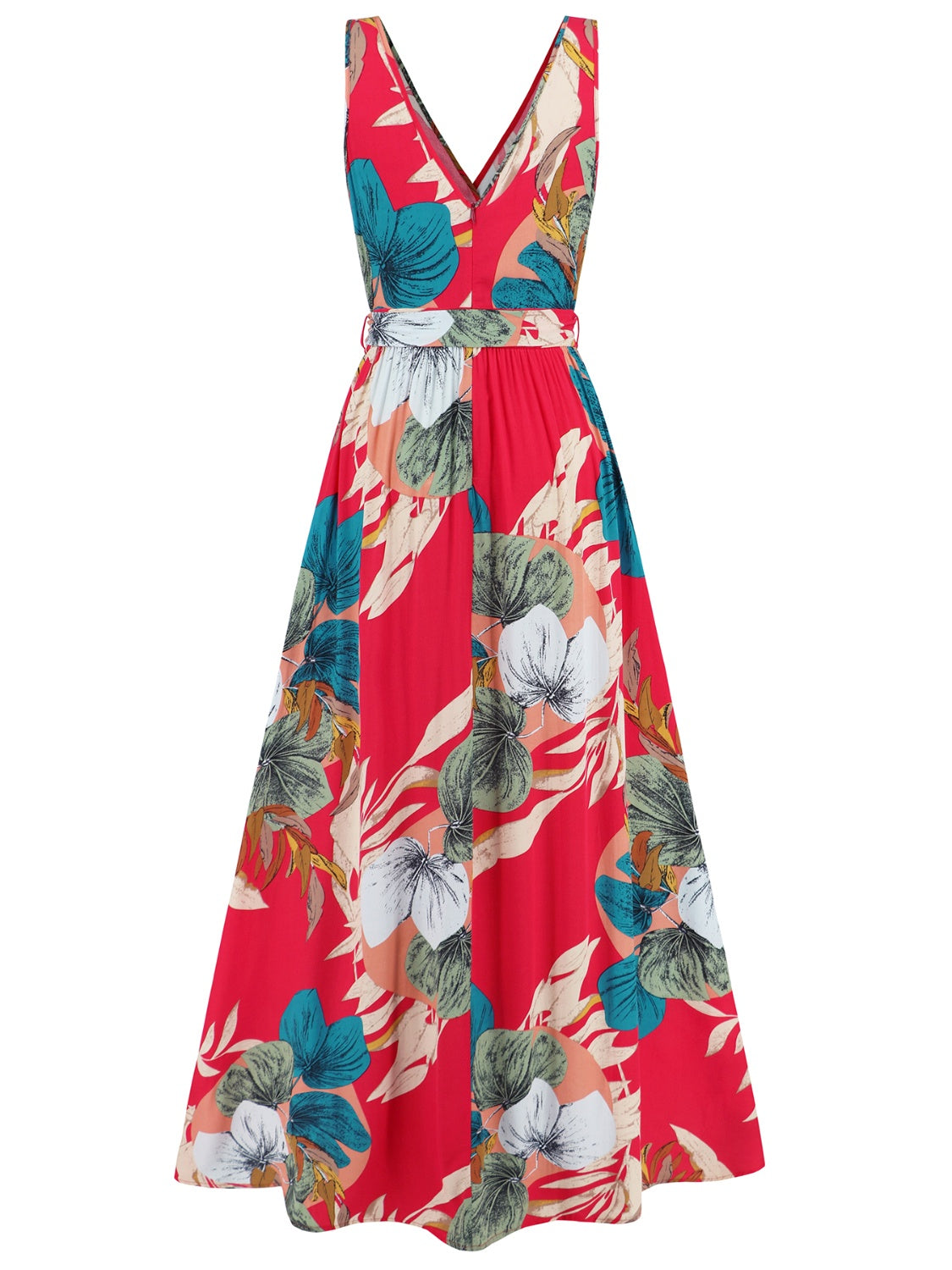 Slit Tied Floral Maxi Dress