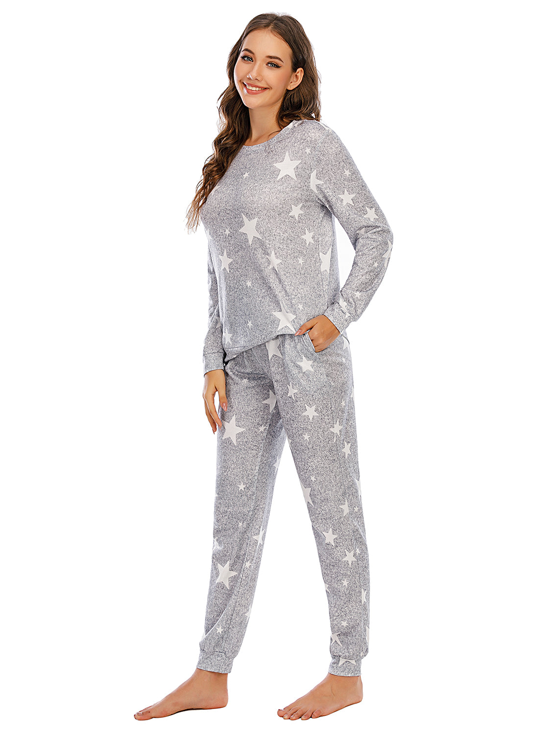 Star Top and Pants (w/Pockets) Lounge Set